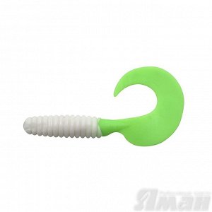 Твистер YAMAN Spiral, р.6 inch, цвет # 22 - White lime tail (уп. 4 шт.)
