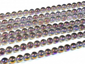 Бусины из хрусталя тонированного шарик 8мм цв.фиолетовый, 38,5см, 47 бусин