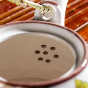 Чайник керамический заварочный с металлическим ситом «Бабочки», 600 мл, металлическое сито