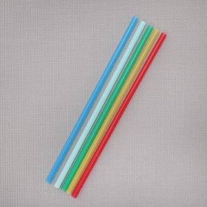 Набор одноразовых трубочек для коктейля «Кола», 6?205 мм, цветные, 1000 шт/уп