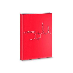 Блокнот А6 80 л линия "Канц-Эксмо Molecule Adrenalin" интеграль.обл., тисн.фольгой серебро арт. БИФ68082