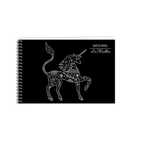 Блокнот 20 л Sketchpad "Канц-Эксмо Unicorn" (195х195) 200гр., тисн. фольг. серебро, перфорация арт. СПСФ520117