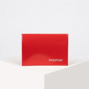 Обложка для паспорта, тиснение, цвет красный глянцевый 1628232