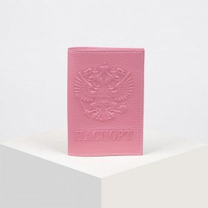 Обложка для паспорта, герб, флотер, цвет розовый 3163005