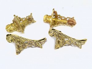 Ножки из бронзы для сувениров 4шт "Большие" 27*36*62мм (Обработанная)