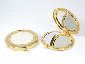 Зеркало круглое с белой вставкой цвет золото 76*70*7мм