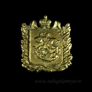 Накладка герб Георгий Победоносец из бронзы 24*28мм.