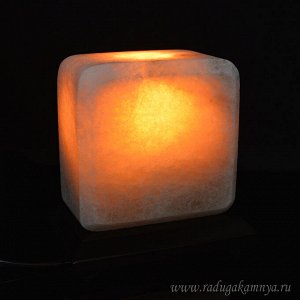 Соляной светильник "Квадратик" 120*80*120мм 1,5-1,7кг, свечение белое