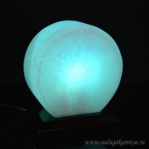 Соляной светильник "Круг" 120*80*140мм 1,5-1,7кг, свечение голубой
