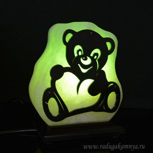 Соляной светильник "Мишка" малый 130*80*160мм 1,8-2кг, свечение зелёное