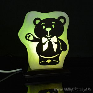 Соляной светильник "Мишка" средний 135*75*175мм 2-3кг, свечение зелёное