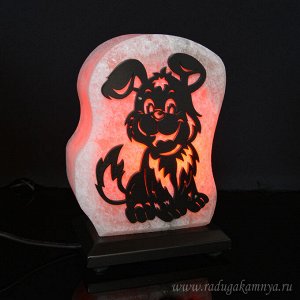 Соляной светильник "Собака" малая 120*80*170мм 1,8-2кг, свечение красное