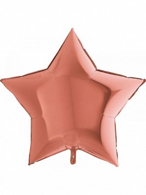 Фольга шар Звезда 36"/90 см металлик Rose Gold Grabо розовое золото