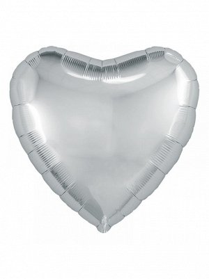 Фольга шар Сердце 19"/48 см серебро