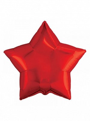 Фольга шар Звезда 19"/48 см цвет красный