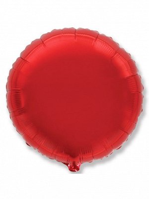 Фольга шар Круг 9"/23 см металлик красный 1шт Испания Flexmetal