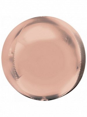 Фольга шар 3D Сфера б/рис 16"/40 см металлик розовое золото