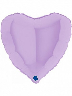 Фольга шар Сердце 18"/45 см пастель Matte Lilac Grabo