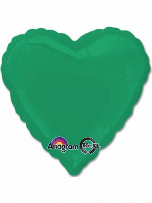 Фольга шар Сердце 18"/45 см металлик EmeraldGreen Anagram