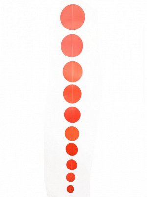Гирлянда вертикальная Круги 106 см бумага цвет алый HS-21-7