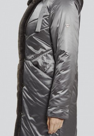 2122 серый Комфортное зимнее пальто Матера от российского производителя D’imma Fashion Studio. Отделка искусственным мехом &quot;под кролик&quot;. Застежка на молнию и декоративные пуговицы. Пояс в ко