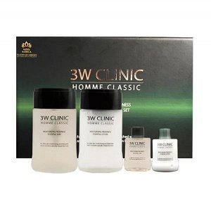 3W Clinic Мужской набор увлажнение и свежесть Homme Classic Moisturizing Freshness Skin Care Set