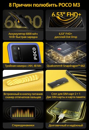Xiaomi POCO M3 4/128GB желтый