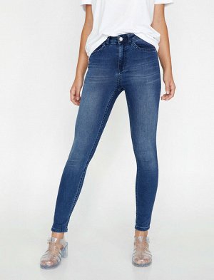 джинсы Высокой талией - Индиго