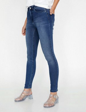 джинсы Высокой талией - Индиго