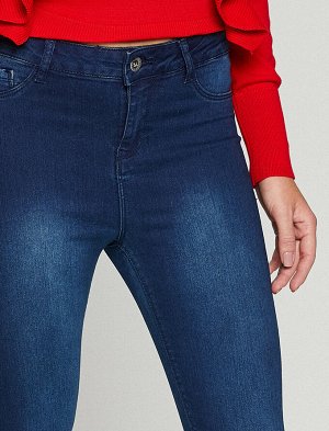 джинсы Высокой талией - Индиго темно-синие