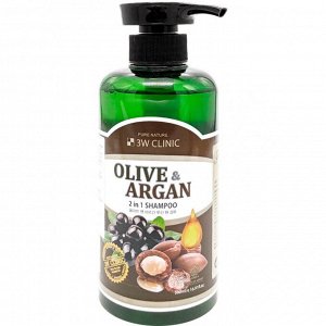 3W Шампунь "Olive&Argan 2in1 Shampoo", 500мл