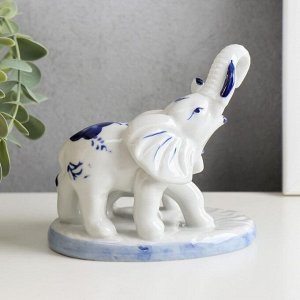 Сувенир "Слон со слонёнком" синяя роспись 11,5х11,7х7,5 см