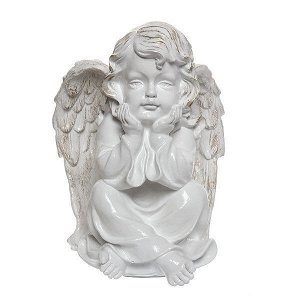 Статуэтка из гипса "Ангел мечтающий" 28см (позолота)