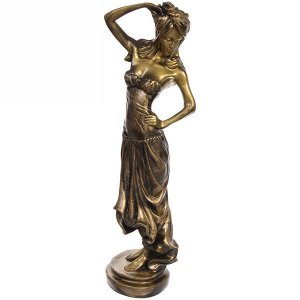Статуэтка "Девушка с розой" 56см (античное золото)