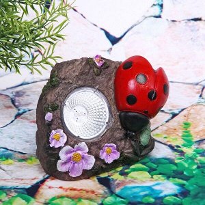 Фонарь садовый "Божья коровка" 11,5*13см, на солнечной батарее, керамика