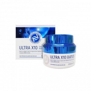 Enough Ultra X10 Collagen Pro Marine Cream Увлажняющий крем с коллагеном для четкого контура, 50 мл