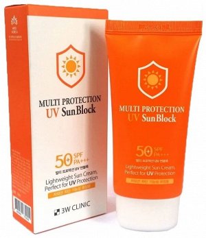 3W CLINIC Нежный солнцезащитный крем СПФ+++ 70 мл, Multi Protection Uv Sun Block