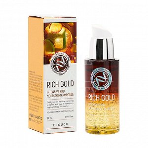 [Enough] Сыворотка для лица с 24К золотом, Rich Gold Intensive Pro Nourishing Ampoule 30 мл.