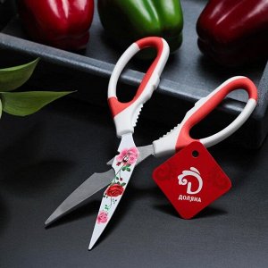 Ножницы кухонные с антиналипающим покрытием  «Цветение», 22 см, цвет МИКС