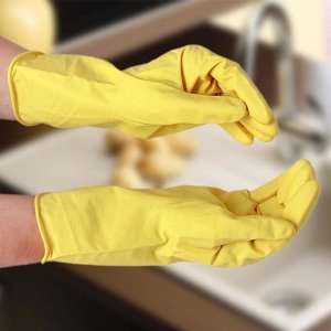 Перчатки хозяйственные Доляна, размер L, резиновые, МИКС