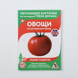 Обучающие карточки по методике Г. Домана «Овощи на английском языке», 12 карт, А6