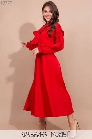 Платье А-силуэта с эффектным бантом на шее 13777 Фабрика Моды