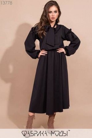 Платье А-силуэта с эффектным бантом на шее 13778 Фабрика Моды