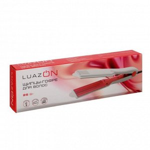 Щипцы-гофре LuazON LW-36, 25 Вт, алюминиевое покрытие, 90х35 мм, до 110 °C, голубо-розовые