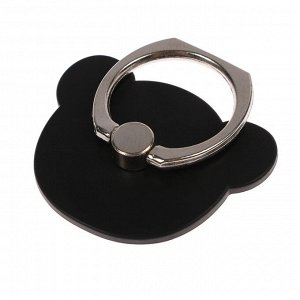 СИМА-ЛЕНД Держатель-подставка с кольцом для телефона LuazON, в форме &quot;Мишки&quot;, чёрный