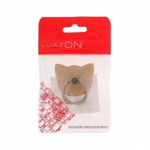 Держатель-подставка с кольцом для телефона LuazON, в форме "Кошки", цвет золотистый