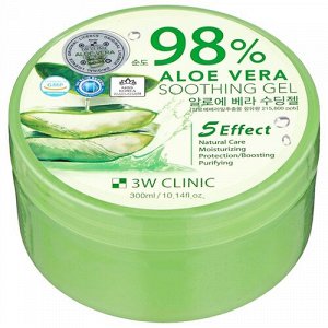 3W CLINIC Крем-гель для тела Aloe Vere Soothing Ge (purity 98%) 300 гр