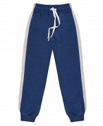 Синие спортивные брюки для мальчика с лампасами Цвет: синий