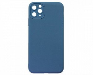 Чехол iPhone 11 Pro Max Силикон Matte 2.0mm (синий)