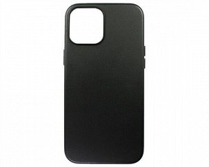 Чехол iPhone 12 Pro Max Leather Case без лого, черный